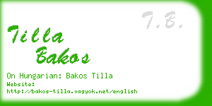 tilla bakos business card
